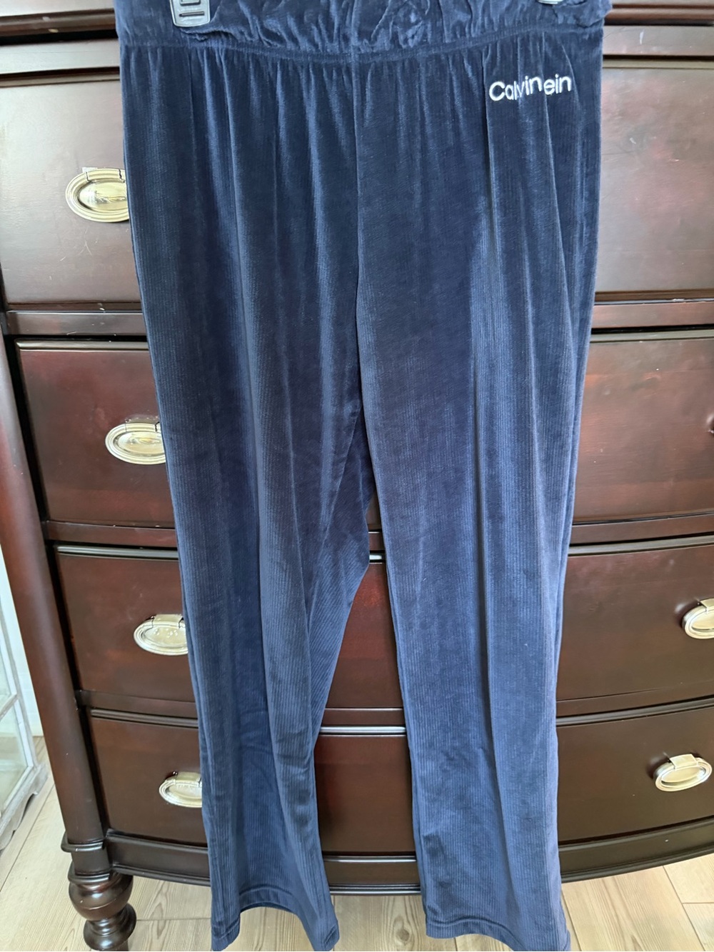 Calvin Klein Women’s Navy Velour Pants